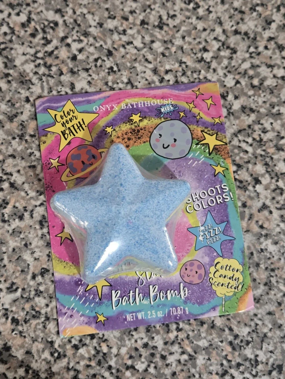 Kids Blue Spinning Star Bath Bomb - Cotton Candy Scent (BUNDLE ONLY)